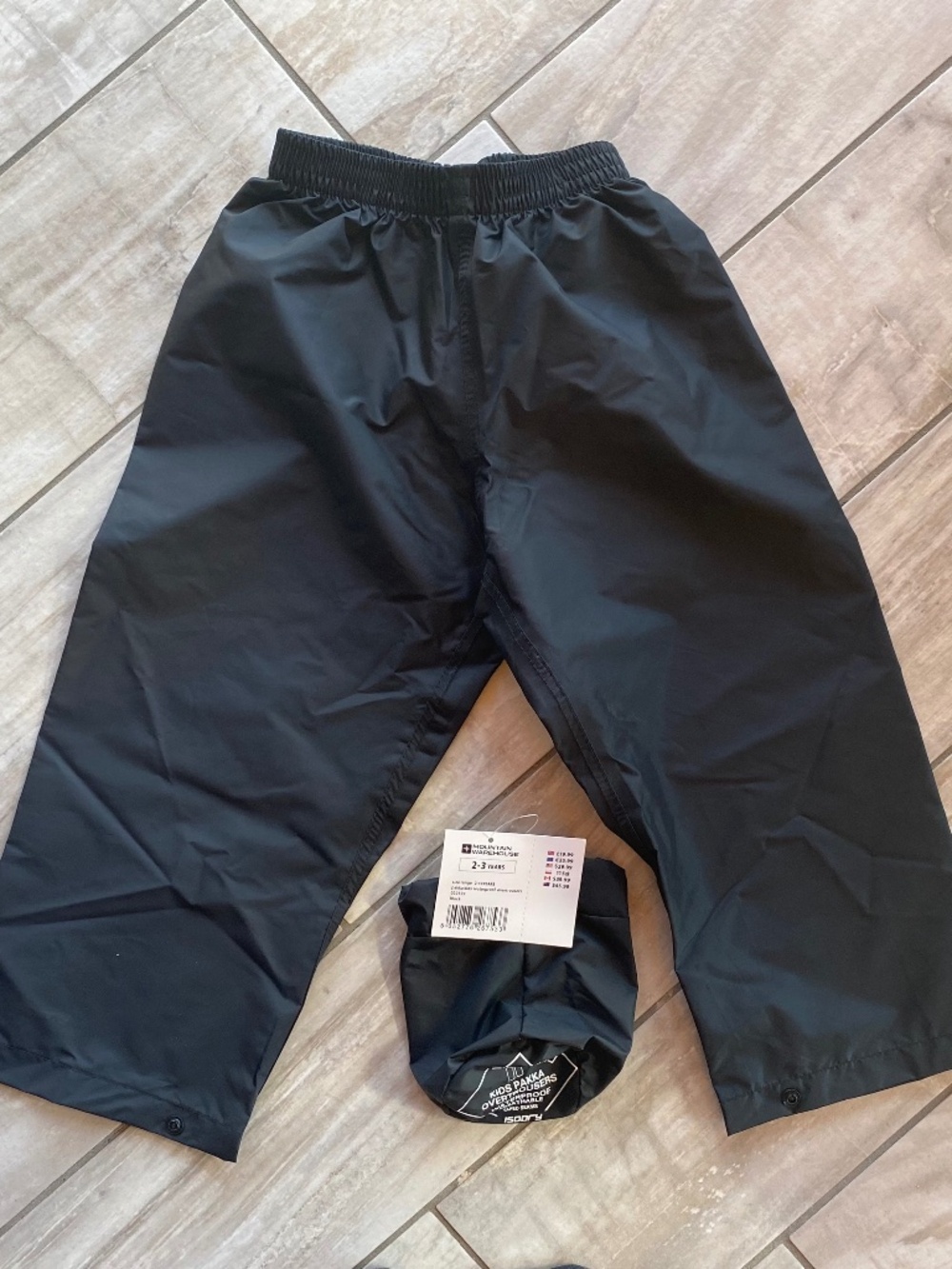 Kid's Waterproof Rain Pants ~ Packable With Stash Bag ~ Toddler Ages 2/3 ~ NWT